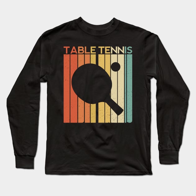 Ping Pong Legend Table Tennis Champion Winner Vintage Paddle Long Sleeve T-Shirt by Shirtsurf